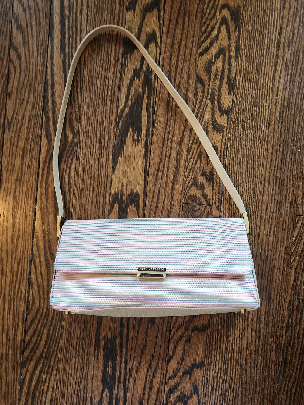 St. John Pastel Stripe Shoulder Bag